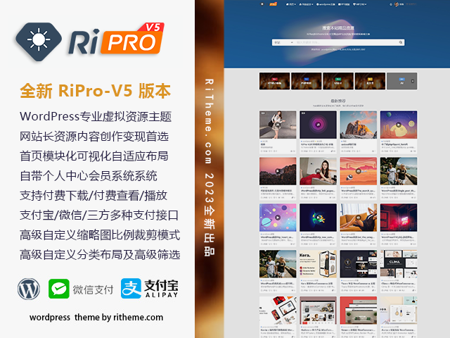 RiPro V5主题V6.4 官方原版最新主题含激活授权文件-咪咪果（合集啦）